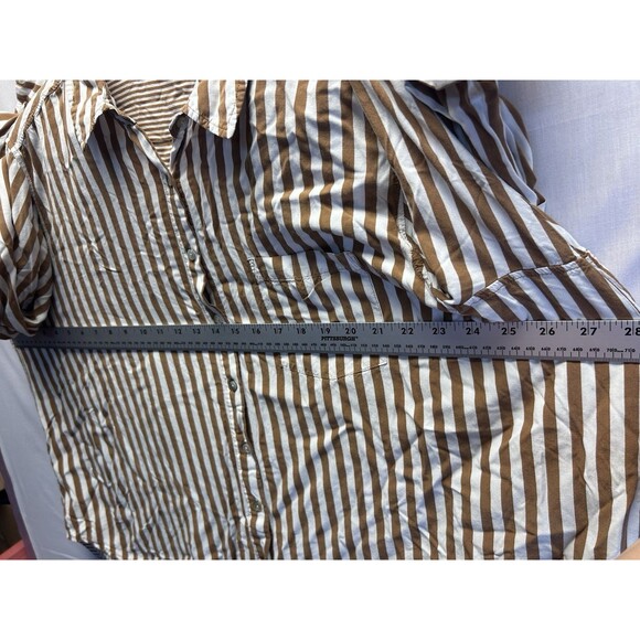 JANE AND DELANCEY Womens Button Back Tunic Blouse Shirt Top Plus Size 3X Brown - Picture 6 of 8